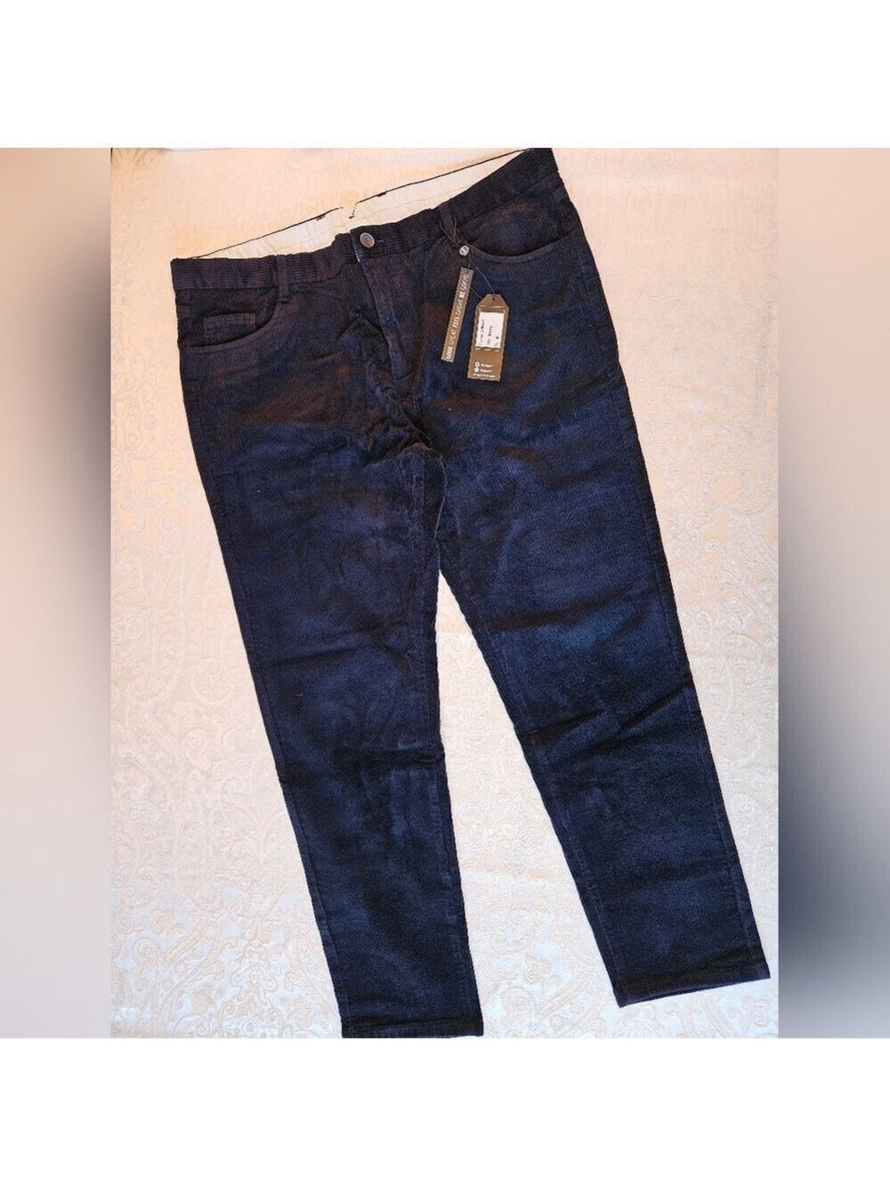 Men's Classic Cotton Blue Corduroy Chino Pants, Assorted Sizes, Snover, NWT